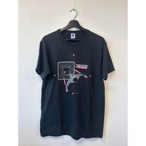 Vintage Tournament Of Power Graphic Shirt Mens Medium Black Russell Athletic 90s